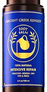Ancient Greek Remedy Organic Foot Balm for Dry Cracked Feet and Heels, Made of Olive, Almond, Sunflower, Lavender and Vitamin E Oil. Natural Cream Moisturizer for Dry Skin Care for Women, Men
