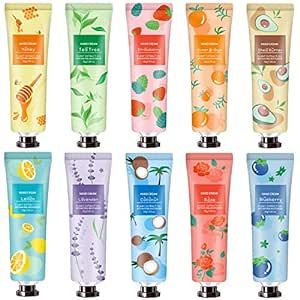 10 Pack Hand Cream for Dry Cracked Hands, Valentine Day Gift for Her, Christmas Gifts for Women Girls,Teacher Appreciation Gifts, Natural Plant Fragrance Mini Hand Lotion Moisturizing Hand Care Cream